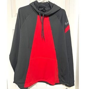 Nike Dry Academy Pro Pullover Hoodie Women's XL CT7557 Gray Red Dri-FIT NWT